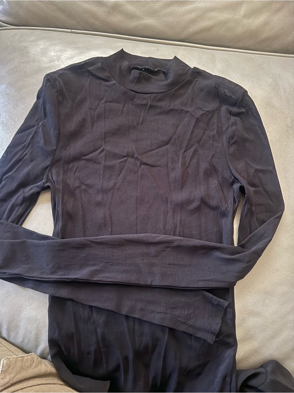 Urban Outfitters Black Long-Sleeve Mock Neck Tee